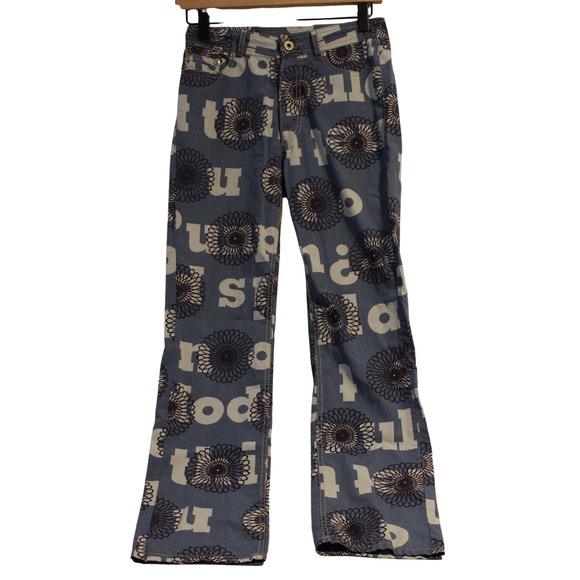 Oilily Women's Floral Print Patterned Denim Pants Size 34 Blue - Picture 1 of 7